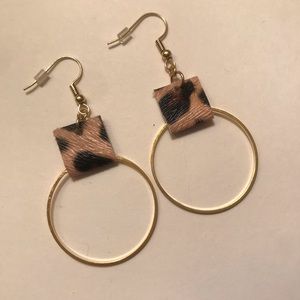 Leopard & Gold Hoops
